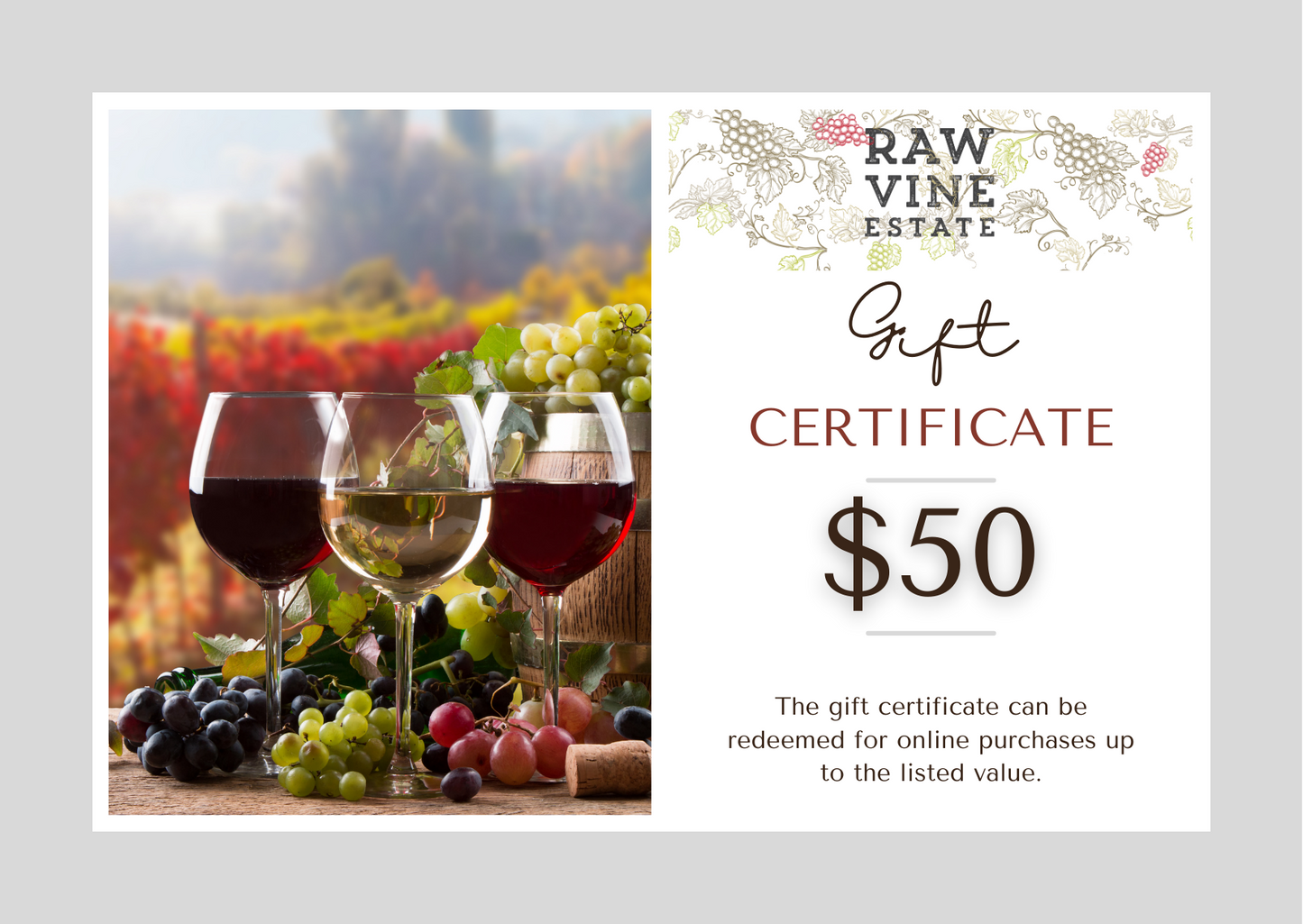 Raw Wine Estate Gift card