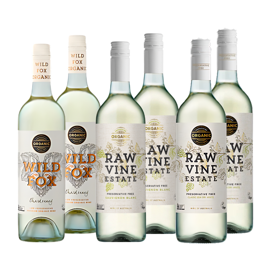 Raw Vine & Wild Fox Mixed 6 Pack of White Wine Varietals